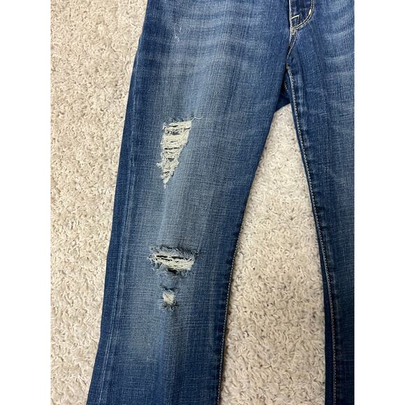 Vtg Express Boot Leg Jeans Womens 4 Long Blue Denim Low Rise Y2K 90s Retro - Picture 3 of 16